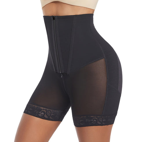 Shapewear for Women High Waisted Body Shaper Shorts Butt Lifting Zipper Double Layer Compression Shorts