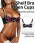 Women's Floral Lace Lingerie Bras Half Cups Push Up Shelf Demi Balconette Bralette Crop Tops