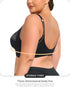 Women's Plus Size Unlined Underwire Lace Bra with Cushion Straps