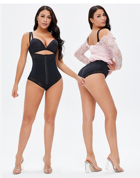 Women's Zipper Thong Shapewear Tummy Control Body Shaper High Waisted Spaghetti Strap Compression Underwear