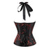 Women's Satin Floral Lace up Trim Overbust Corset Bustier Plus Size Bodyshaper Top