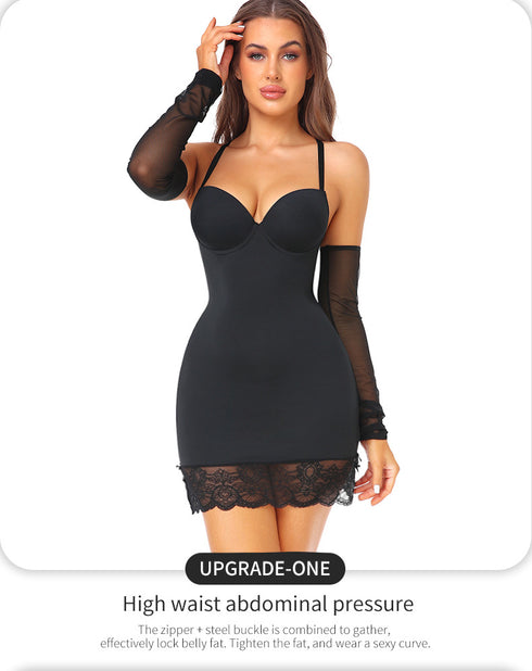 Plus Size Sexy Bodycon Mini Dress for Women Open Back Lace Trim Mini Dress Clubwear