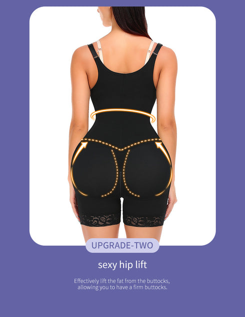 Bodysuit Seamless Underbust Lace Open Crotch Body Shaper Butt Lifter Shapewear