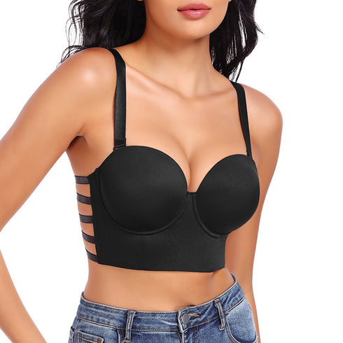 Push Up Bras for Women Top Bustier Padded Underwire Bra Add One Cup