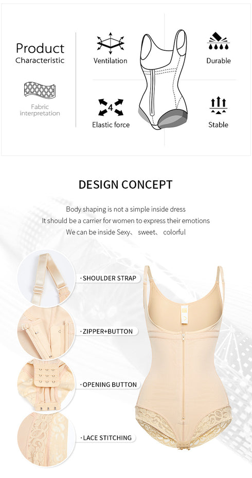 Fajas Colombianas Shapewear for Women Postpartum Tummy Control Body Shaper Butt Lifter Bodysuit