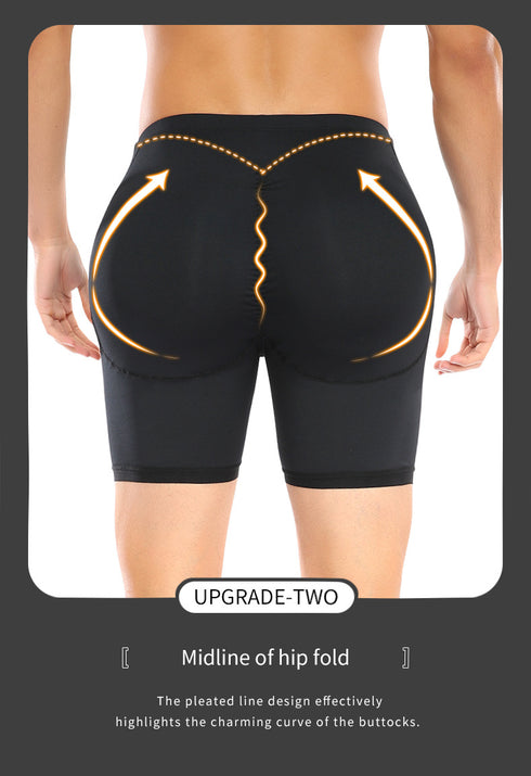 Men Compression Butt Lifter Enlarge Boxer Briefs Underwear Removable Pad Butt Enhancing