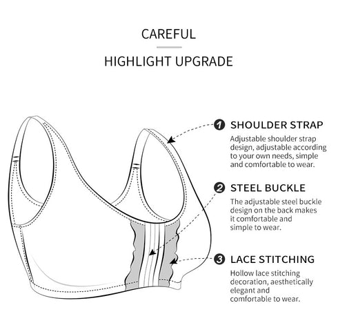Bras for Women Plus Size Bras Full Coverage Wireless Bra Front Closure Bra