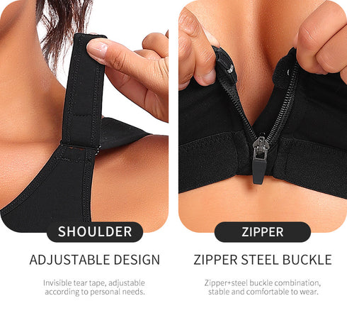 Zip Front Closure Everyday Bra for Women Post Surgery with Adjustable Straps Wirefree