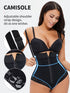 Women's Zipper Thong Shapewear Tummy Control Body Shaper High Waisted Spaghetti Strap Compression Underwear