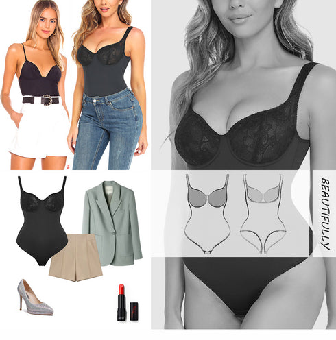 Shapewear Bodysuit Thong or Brief Sculpting Shaper Bodysuits Snatched Waist Body Suit