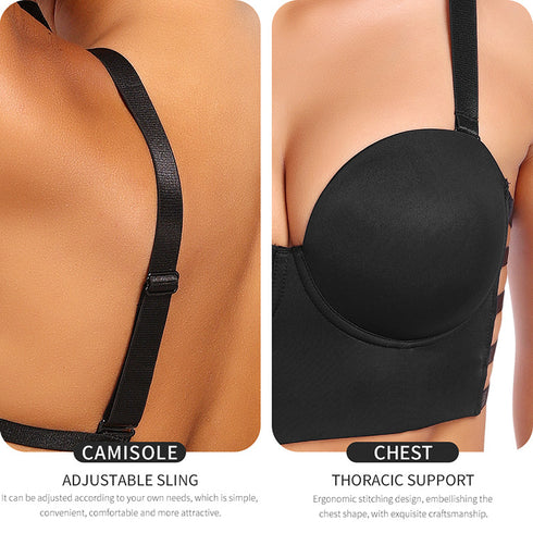 Push Up Bras for Women Top Bustier Padded Underwire Bra Add One Cup