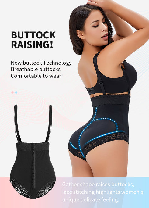 Women's Zipper Thong Shapewear Tummy Control Body Shaper High Waisted Spaghetti Strap Compression Underwear