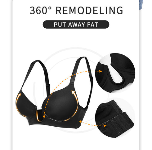 Women's Deep Plunge Bra Convertible Push up Low Cut Seamless Wireless Bra