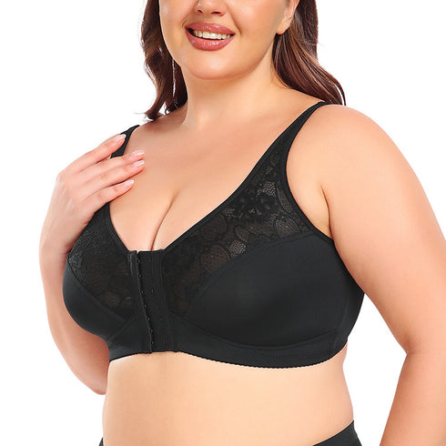 Front Buckle Bra Oversized Underwear Front Buckle Lace Bras Wireless Thin Mold Cup
