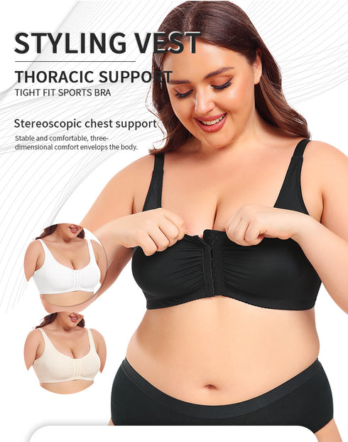 Plus Size Lace Bra Women's Full Coverage Unlined Underwire Bra for Heavy Breast