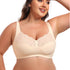 Women's Plus Size Unlined Underwire Lace Bra with Cushion Straps