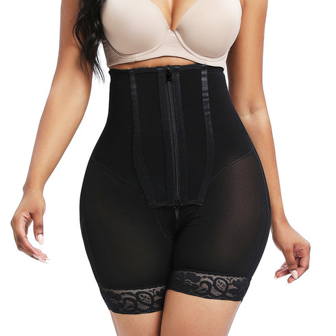 Shapewear for Women High Waisted Body Shaper Shorts Butt Lifting Zipper Double Layer Compression Shorts