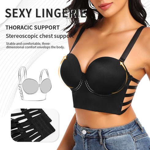 Push Up Bras for Women Top Bustier Padded Underwire Bra Add One Cup