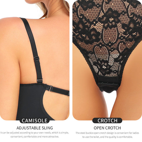 Lace Bodysuit for Women Tummy Control Shapewear One Piece Body Shaper Thongs