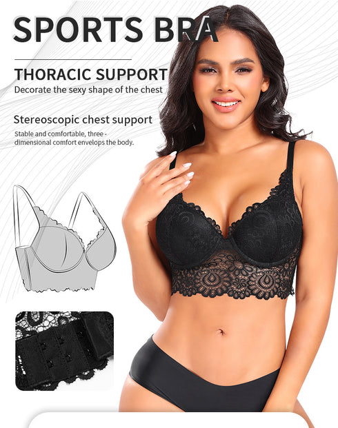 Women's Lace Nursing Bra Wirefree Padded Breastfeeding Maternity Bralette Cute More Coverage