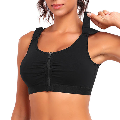 Zip Front Closure Everyday Bra for Women Post Surgery with Adjustable Straps Wirefree