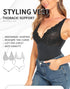 Shapewear for Women V Neck Lace Stitching Bodysuit One Piece Thong Body Shaper Top