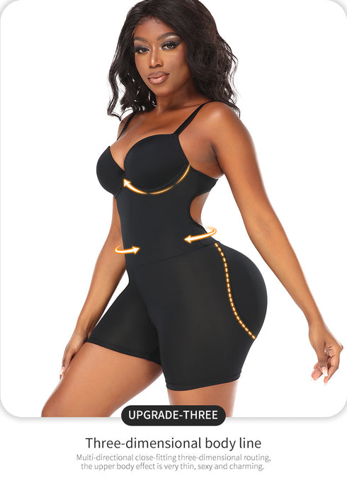 Colombian Girdles Bodysuit Women Tummy Control Butt Enhancer with Pads Backless Body Shaper