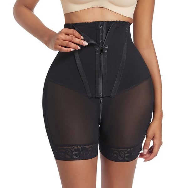 Shapewear for Women High Waisted Body Shaper Shorts Butt Lifting Zipper Double Layer Compression Shorts