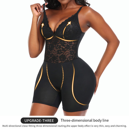 Women's Tummy Control Shapewear Plus Size Full Body Shaper Butt Lifter Thigh Slimmer Bodysuit