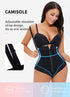 Women's Zipper Thong Shapewear Tummy Control Body Shaper High Waisted Spaghetti Strap Compression Underwear