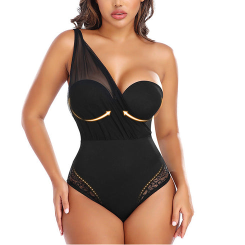 Women's Single Shoulder Push-Up One-Piece Shapewear Body Shaping & Tummy Control