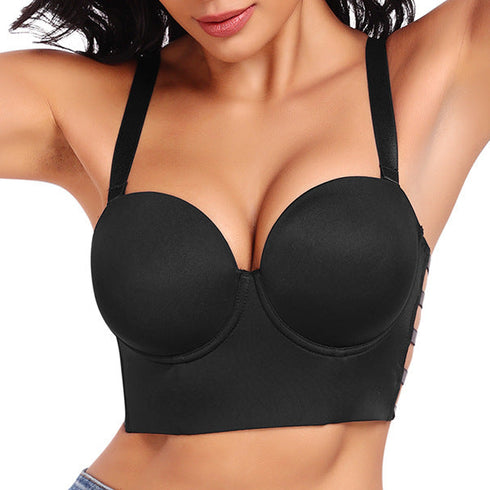 Push Up Bras for Women Top Bustier Padded Underwire Bra Add One Cup