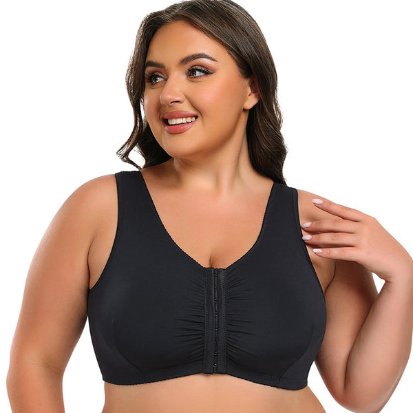 Women Front Closure Push Up Sports Bra Plus Size Full Coverage Full Figure Support Bras