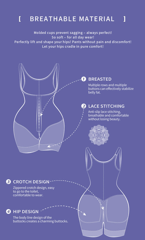 Bodysuit Seamless Underbust Lace Open Crotch Body Shaper Butt Lifter Shapewear