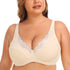Women's Lace Underwire Support Minimizer Bras Back Smoothing Classic Push Up Bra