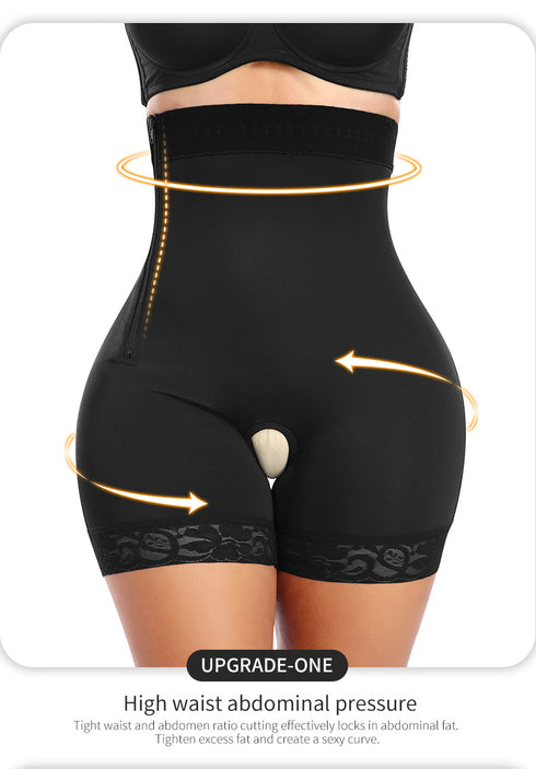 Plus Size Tummy Control Shapewear Faja Colombianas Side Zipper Body Shaper With Butt Lift