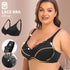 Women's Lace Underwire Support Minimizer Bras Back Smoothing Classic Push Up Bra