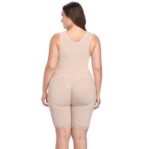 Women Large Size Bodysuit Thighs Slimmer Full Body Shapewear Breathable Open Bust