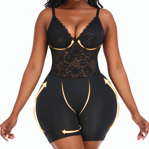 Women's Tummy Control Shapewear Plus Size Full Body Shaper Butt Lifter Thigh Slimmer Bodysuit