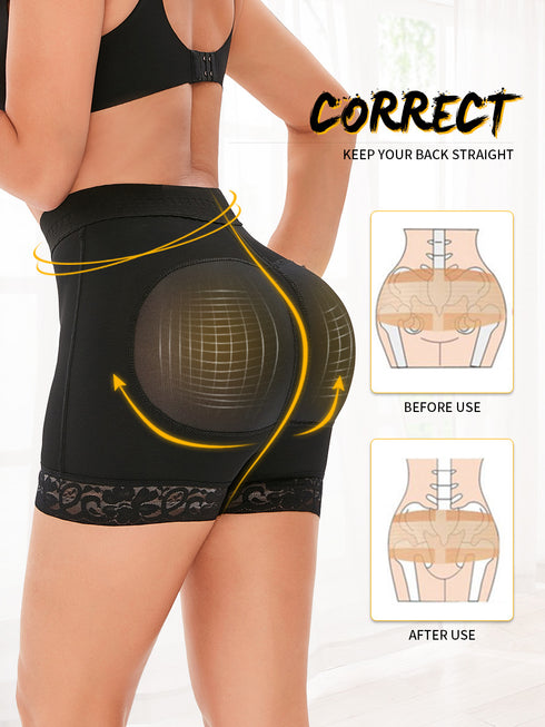 Women Butt Pads Shapewear Shorts Booty Padding Lace Panties Butt Lifter Hip Enhancer