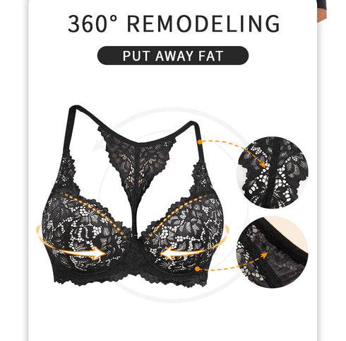 Sexy Lace Underwire Bras for Women Plus Size V Neck Push Up Support Tshirt Bras