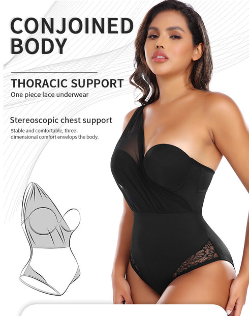 Women's Single Shoulder Push-Up One-Piece Shapewear Body Shaping & Tummy Control