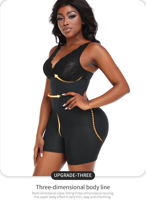 Women's Shapewear Plus Size Full Body Shaper Butt Lifter Thigh Slimmer Post Surgery Bodysuit