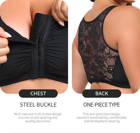 Women Front Closure Push Up Sports Bra Plus Size Full Coverage Full Figure Support Bras