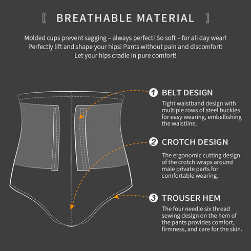 Men’s Tummy Shaper Briefs High Waist Body Slimmer Firm Control Belly Adjustable Compression Shapewear