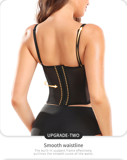 Women's Mesh Strapless Bodysuit Sleeveless Slim Fitted Tube Top Bodysuits