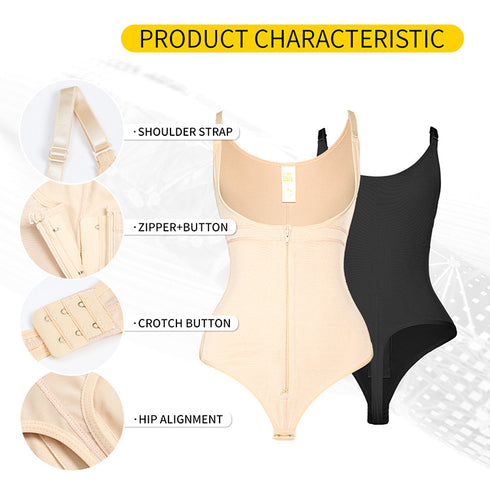 Fajas Colombianas Thong Bodysuit for Women Tummy Control Shapewear Body Shaper Compression Garment