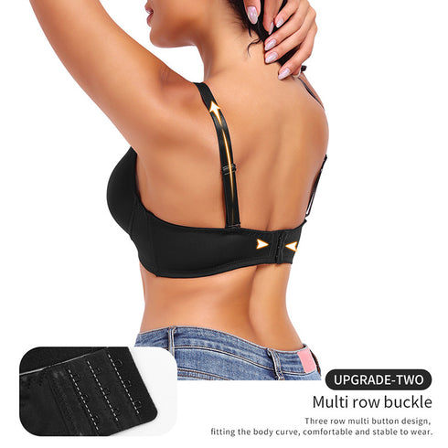 Women's Deep Plunge Bra Convertible Push up Low Cut Seamless Wireless Bra
