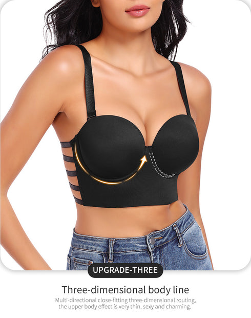 Push Up Bras for Women Top Bustier Padded Underwire Bra Add One Cup