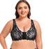 Women's Plus Size Front Closure Wireless Bralette Contrast Lace Scallop Trim Bras